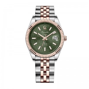 Alexandre Christie AC 5013  Silver Rosegold Green Computer Dial Man MDBTRGNRG